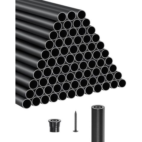 Noir mat et antirouille pour sécuriser, balustres aluminium lot de 101 pour escalier, porche, patio et clôture (1/5)