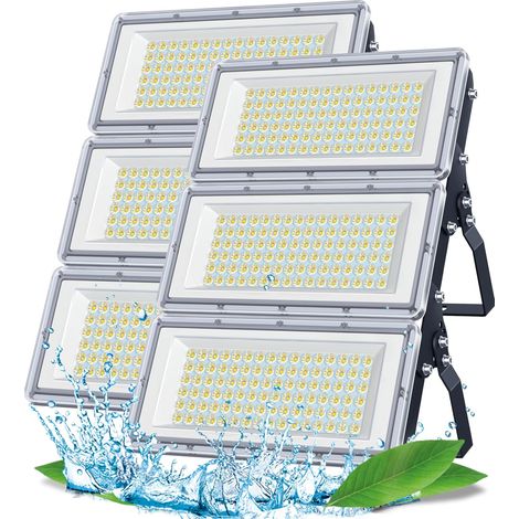 Projecteur LED Extérieur 300W 2 Pièce, 3 en 1 30000LM 7000K Spot LED Extérieur, IP67 Étanche 85-265V Lampe Exterieur pour Jardin Garage Usine (1/5)