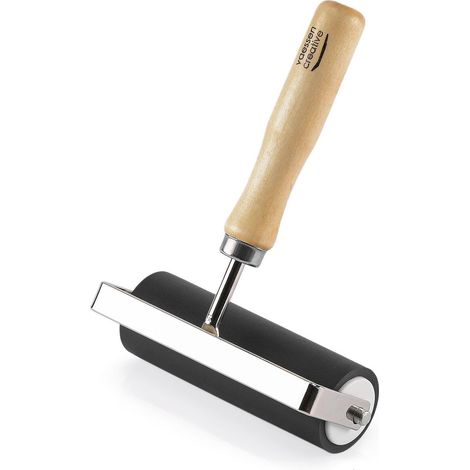 Rouleau Encreur en Caoutchouc 10 cm - Poignée en Bois (1/5)
