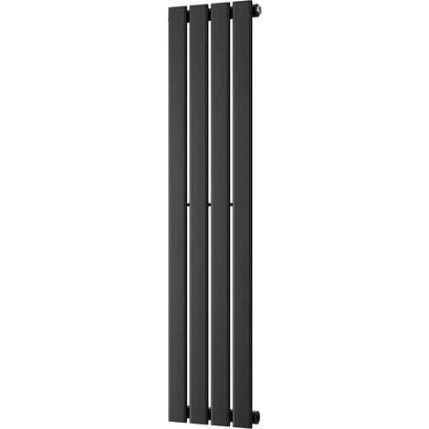 Typhoon - Black Vertical Radiator H1200mm x W272mm Single Panel (1/3)