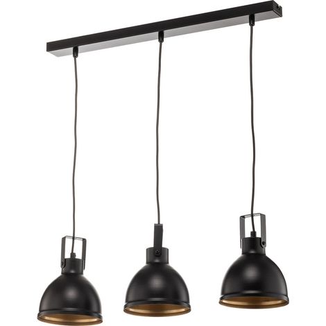 [GEBRAUCHT] B-Ware Euluna Hängeleuchte Trial LED Pendelleuchte dimmbar schwarz gold 3-flammig 60cm (1/2)