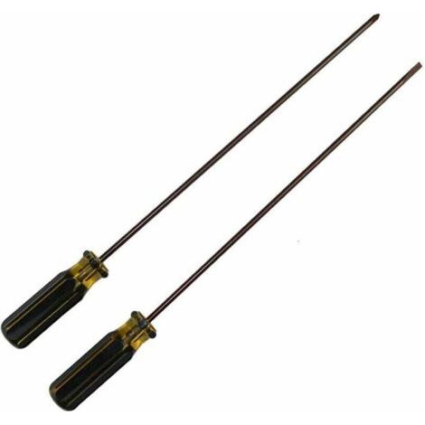 Tournevis cruciforme extra long 300 mm et tournevis à lame plate, tournevis à fente et cruciforme, 2 paquets de tournevis magnétiques pour machine à coudre, réparation de voiture, bricolage.