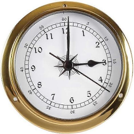 Orologio marino da parete con cassa in rame per stazione meteorologica di bordo, 115 mm P20250110599 [DB] Oro/Bianco (1/5)