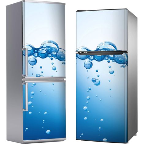 Vinilo Adhesivo Decorativo para Nevera, Especial Libre De Burbujas, Agua Fresca con Burbujas - 185cm x 70cm