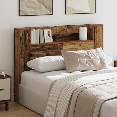 Kopfteil mit Regal Altholz 140 x 17 x 104,5 cm Holzwerkstoff