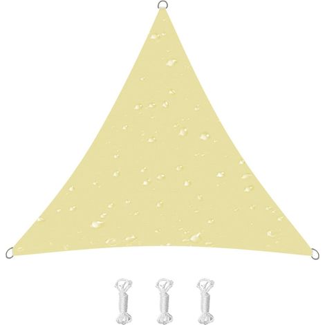 Voile d'ombrage, 95% uv, convient pour terrasse, balcon, jardin, fête, événements en plein air (2 x 2 x 2 mètres, beige) (1/5)