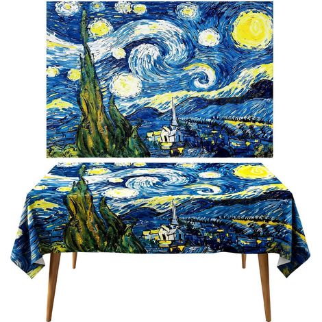 Nappe abstraite Sternennacht 140x200 cm rectangulaire pour cuisine & terrasse