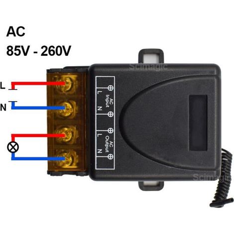 1 unité Commutateur télécommande sans fil, 30 A, 433 MHz, AC 220 V, pour portes de garage, lampes et moteurs