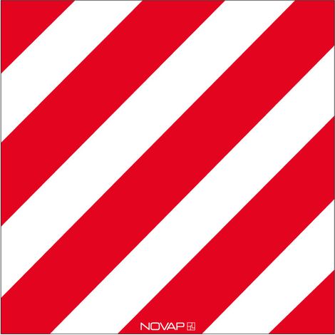Novap – Panneau de signalisation sans œillet 480x480mm – Hachuré rouge/blanc – Résistant aux intempéries – 3341027 (1/3)