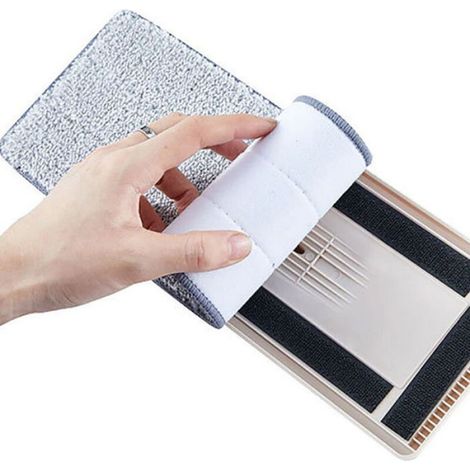 Serpillère En Microfibre - Pour Balai Plat - 33 x 12 cm - Réutilisable - 10 Pièces (1/4)