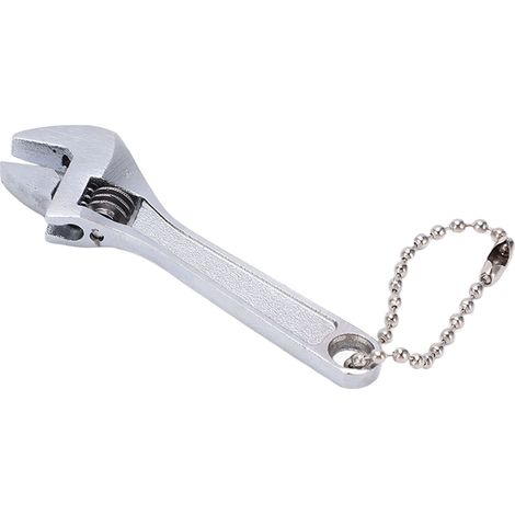 Clé porte-clés en acier galvanisé réglable mini clé à molette professionnelle haute dureté pour usage industriel et domestique 6,35 cm argenté électrolytique (1/5)