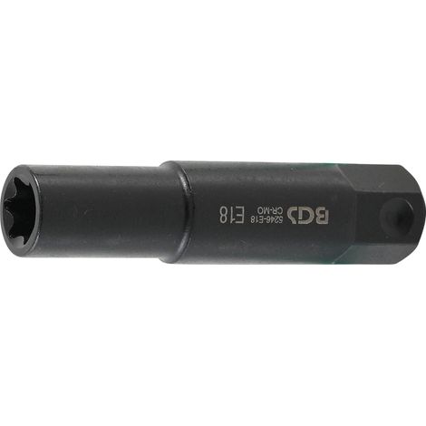 Llave de vaso E-Torx, extra larga entrada 22 mm E18