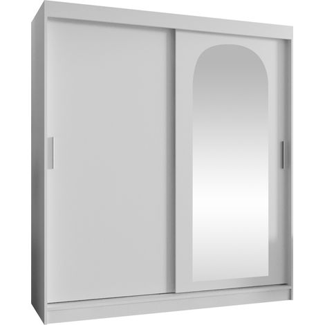 Armario Hartford 500, Blanco, 200x180x62cm, Puertas de armario: Correderas, Número de estantes: 9