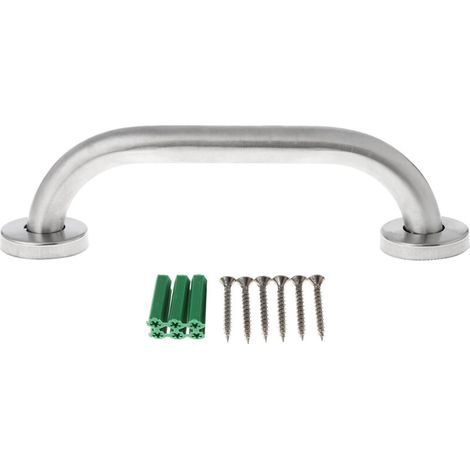 Stainless steel wall-mounted shower grab bar with safety handle and towel rail - AquaForge
