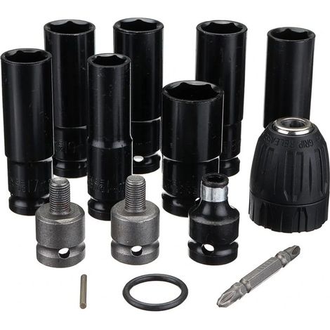 Clé électrique 12 en 1 Kit de tête à douille hexagonale Adaptateur de clé électrique 6 manchons