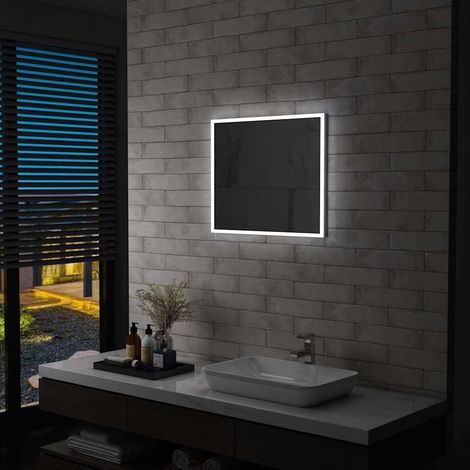 vidaXL Espejo de pared de baño con LED 60x50 cm (1/5)