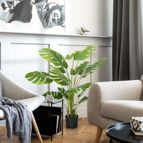 Plante artificielle arbre artificiel monstera deliciosa avec pot inclus hauteur 120 cm vert intérieure