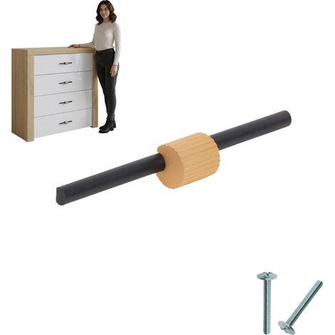 Tirador para muebles Satri 128/150, color oro y negro, elegante y moderno AKS (1/5)