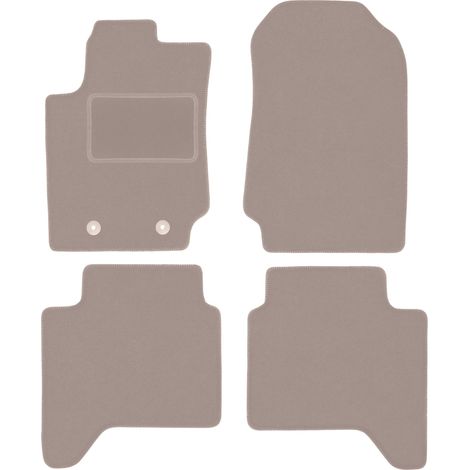Alfombrillas de terciopelo beige para camioneta Ford Ranger (2012-2019)