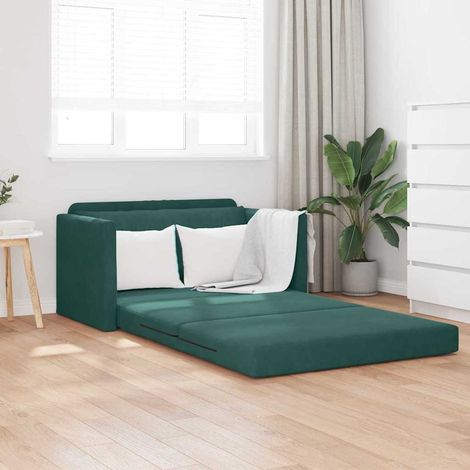 Canapé-Lit,Lit de jour,Lit de repos 110cm Vert foncé Velours (1/5)