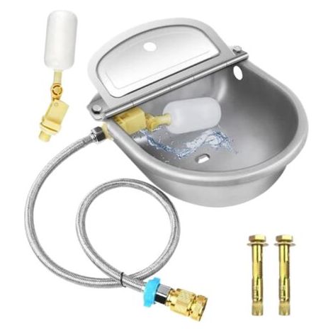 Bol à eau automatique pour animaux - En acier inoxydable - Avec valve flottante intelligente - Distributeur de bétail - Pour les classes de ferme (1/5)