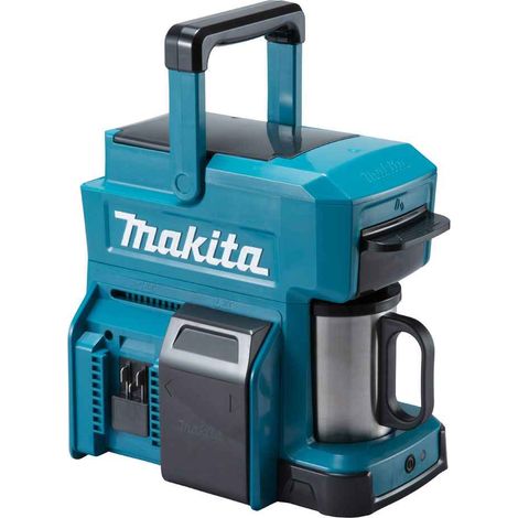 Makita – Cafetière à dosettes sur batterie 18V DCM501Z – Réservoir 240 ml pour 4 tasses – Compatible dosettes standard et café moulu