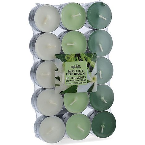 Bougies Musk Fleurs Blanches Ambiance Parfumée Longue Durée - Magic Lights (1/2)
