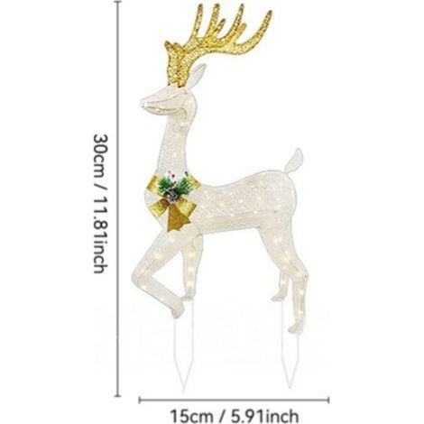 Décorations lumineuses originales et créatives pour l'extérieur : rennes - Guirlandes lumineuses décoratives rennes [Lot A] - Matériau acrylique
