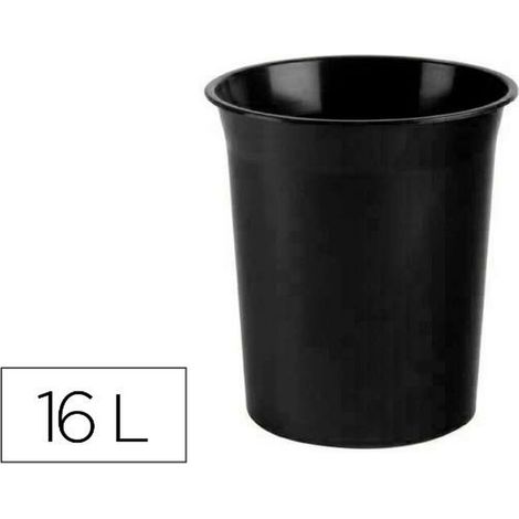 Papelera plastico archivo 2000 antimicrobiana sanitized plastico negro 16 litros 290x310 mm (1/2)