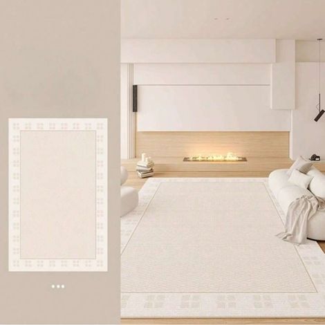 Tapis de sol antidérapant motif géométrique épais, lavable et essuyable, confort pour salon, chambre et bureau (1/4)