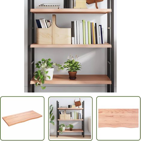 The Living Store Wandregal Hellbraun 100x50x(2-4) cm Massivholz Eiche Behandelt - Wandregal - Eichendielen - Holzmöbel - Wohnraum Dekoration - Landhaus Stil (1/5)