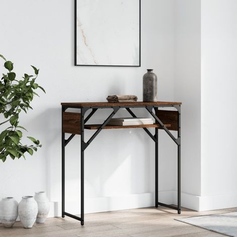 Konsolentisch mit Ablage Braun Eichen-Optik 75x30x75cm