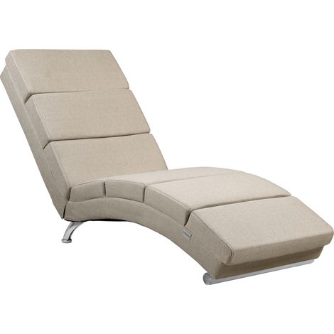 Casaria Chaise Longue XXL Interior sillón London con respaldo extra alto 186x55x89cm capacidad 180kg - modelo a elegir  Tela color arena