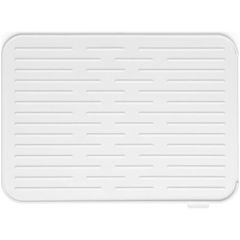 QORVA-Tapis Egouttoir, Aluminium, Gris Clair, 43.8 x 32.5 x 0.9 cm (1/5)
