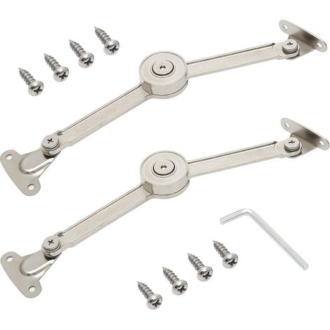 2 Pièces Charnière de Support de Couvercle avec Matériel de Montage, Charnières pour Placards de Support, Charnière de Soutien pour Placard, Armoire et Boîte à étagères (1/5)