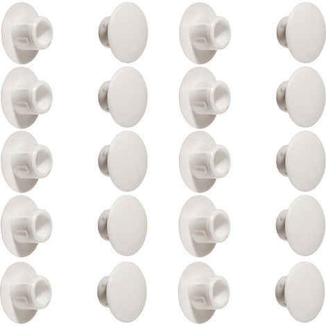 Cyclingcolors – Lot de 20 capuchons en plastique 8mm blanc RAL 9010 – Cache trou pour finition intérieure – Compatible murs – Installation facile