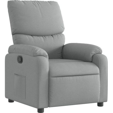Fauteuil inclinable en tissu gris clair (1/5)