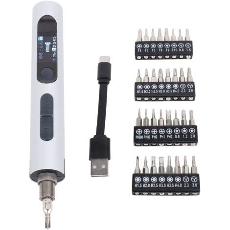 RHG Mini tournevis électrique de haute précision à torsion, outil de réparation pour téléphones, argent (1/5)