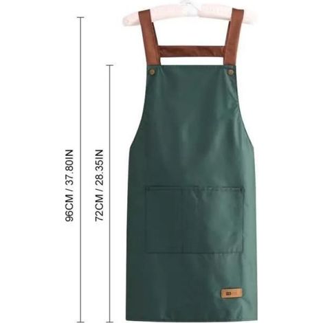 Tablier de cuisine MOOHOP - Noir - Imperméable et résistant à l'huile - Avec poches avant - Taille réglable (1/4)