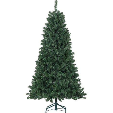 Árbol de Navidad 180 cm árbol de Navidad artificial con 760 ramas de alambre de memoria y base plegable árbol de Navideño para salón verde (1/5)