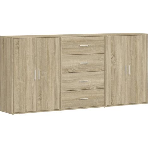 Aparador tipo buffet cómoda armario organizador de almacenamiento cocina salón 3 piezas Sonoma 60 x 31 x 84 cm madera de ingeniería marrón 020037096 (1/5)