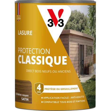 Lasure Protection Classique V33 CHÊNE MOYEN  Satin -0,75L