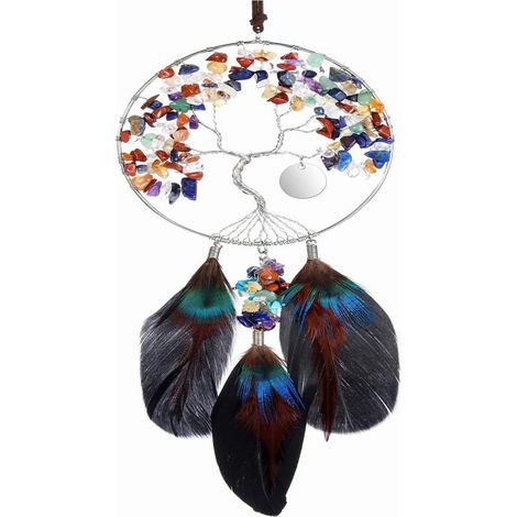 Décoration intérieure Arbre de Vie avec cœurs et pierres décoratives – Modèle A multicolore (1/5)