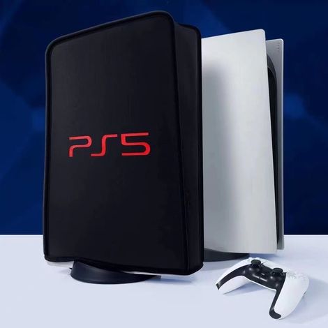 PlayVital PS5 Konsolen-Staubschutzhülle (schwarz), kompatibel mit der digitalen und der Standard-Edition der PS5.