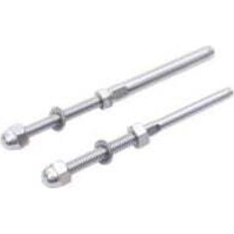 10 Pcs Tendeurs de Câbles Filetés Fendeur Câble Garde Corps Câble Tendu Câble Inox Garde Corps avec Écrou Joint pour Systèmes Gréement Garde-Corps 1/8 (1/4)