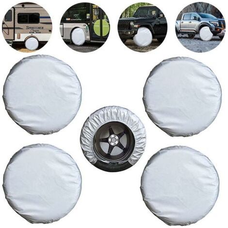 Pair Housses de pneus 4 pièces Housse de pneu universelle Protection solaire Protection de roue Remorque Camping-car Voiture Camion Housses de pneus étanches (24-26 pouces) (1/5)
