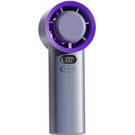 Ventilateur Portable Rechargeable USB 3600mAh Écran LCD 100 Vitesses Mode Turbo Compact Bleu pour Bureau et Extérieur (1/5)