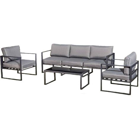 Salotto da giardino in alluminio grigio MEMPHIS (1/5)