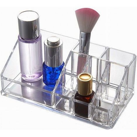 Vtizikl Organizer Box Trasparente 9 Scomparti Posti Per Trucchi Cosmetici Make Up 10248 - (1/3)