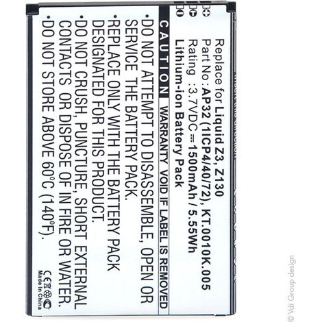 NX - Batterie téléphone, smartphone, GSM pour Acer 3.7V 1500mAh - AP32KT.0010K.005UK36 (1/4)